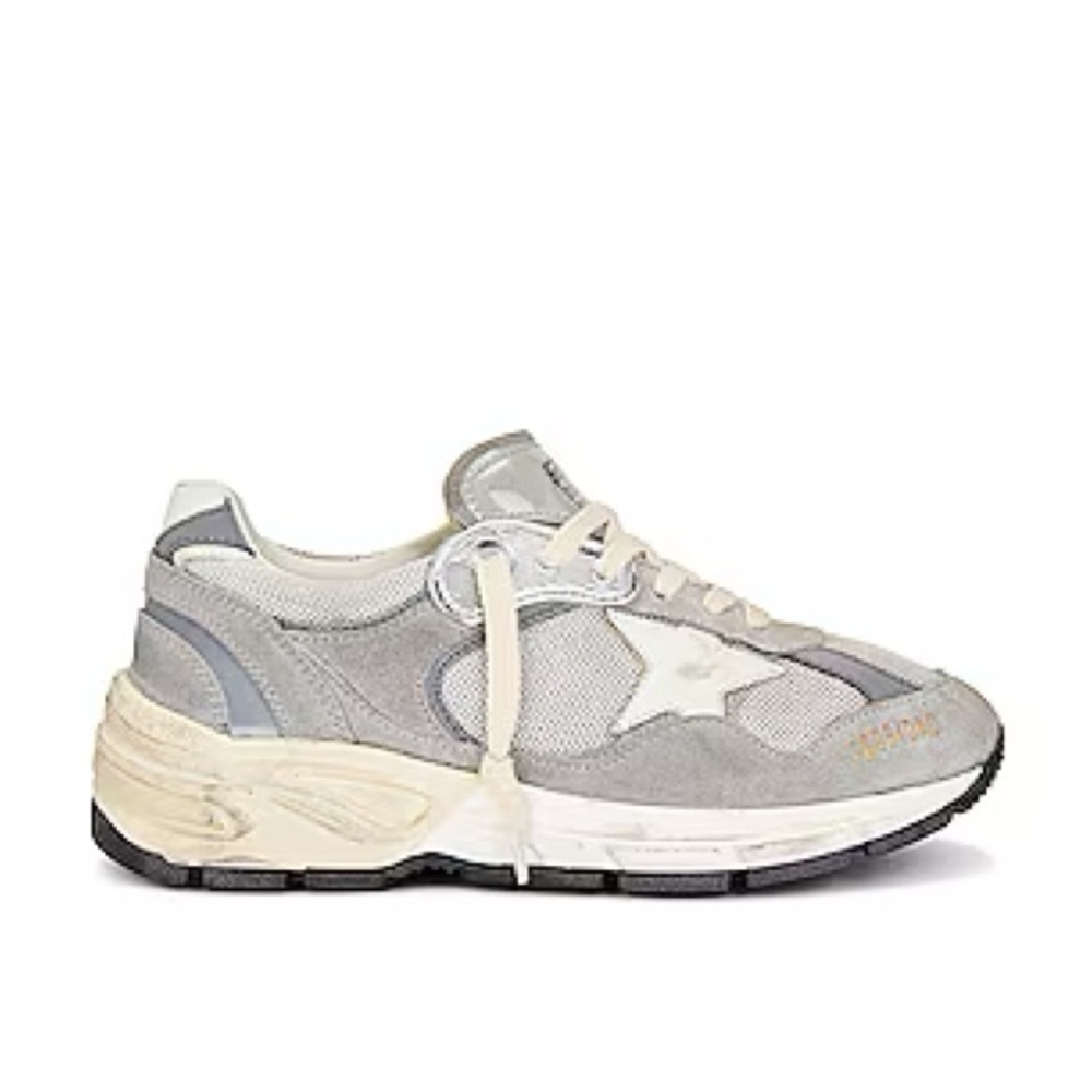 Golden Goose Women's Running Dad-Star Sneaker Suede Silver Mesh BNIB - Picture 11 of 14